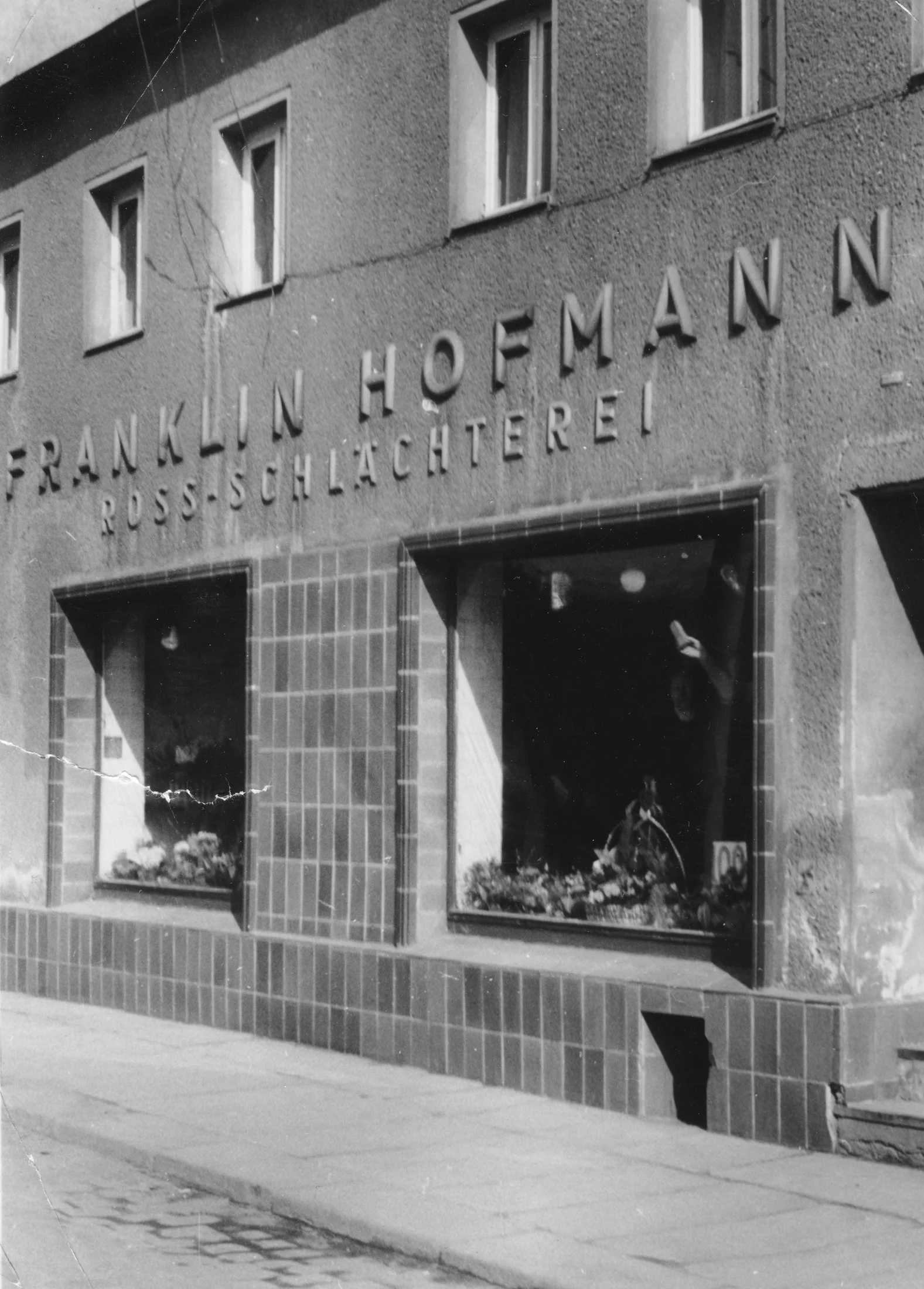 Schaufenster der Franklin Hofmann Roß-Schlächterei